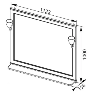 Зеркало Aquanet Валенса 180295 110 см чёрный краколет/золото